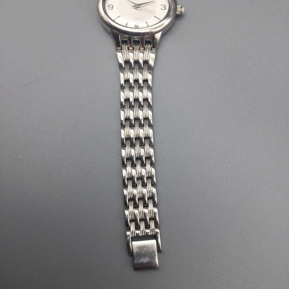 Steel By Design Womens Watch 33mm Oval Silver Tone Dial New Battery 7